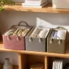 Checkered fabric storage basket for home bedroom and living room organization, simple Nordic style details Picture